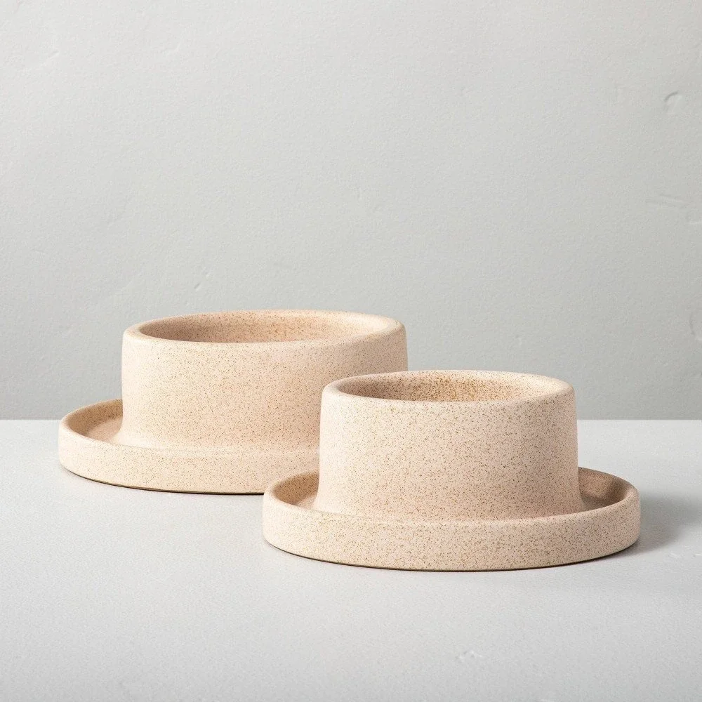 Stoneware Pillar Candleholders Natural Sand - Hearth & Hand Magnolia, Target